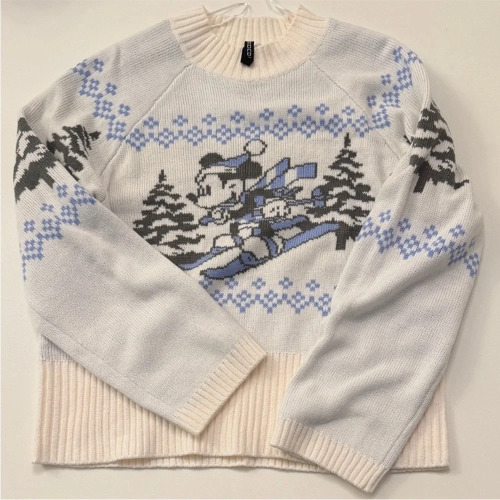 Disney White and Blue Sweater - Crew Neck - Picture 1 of 1